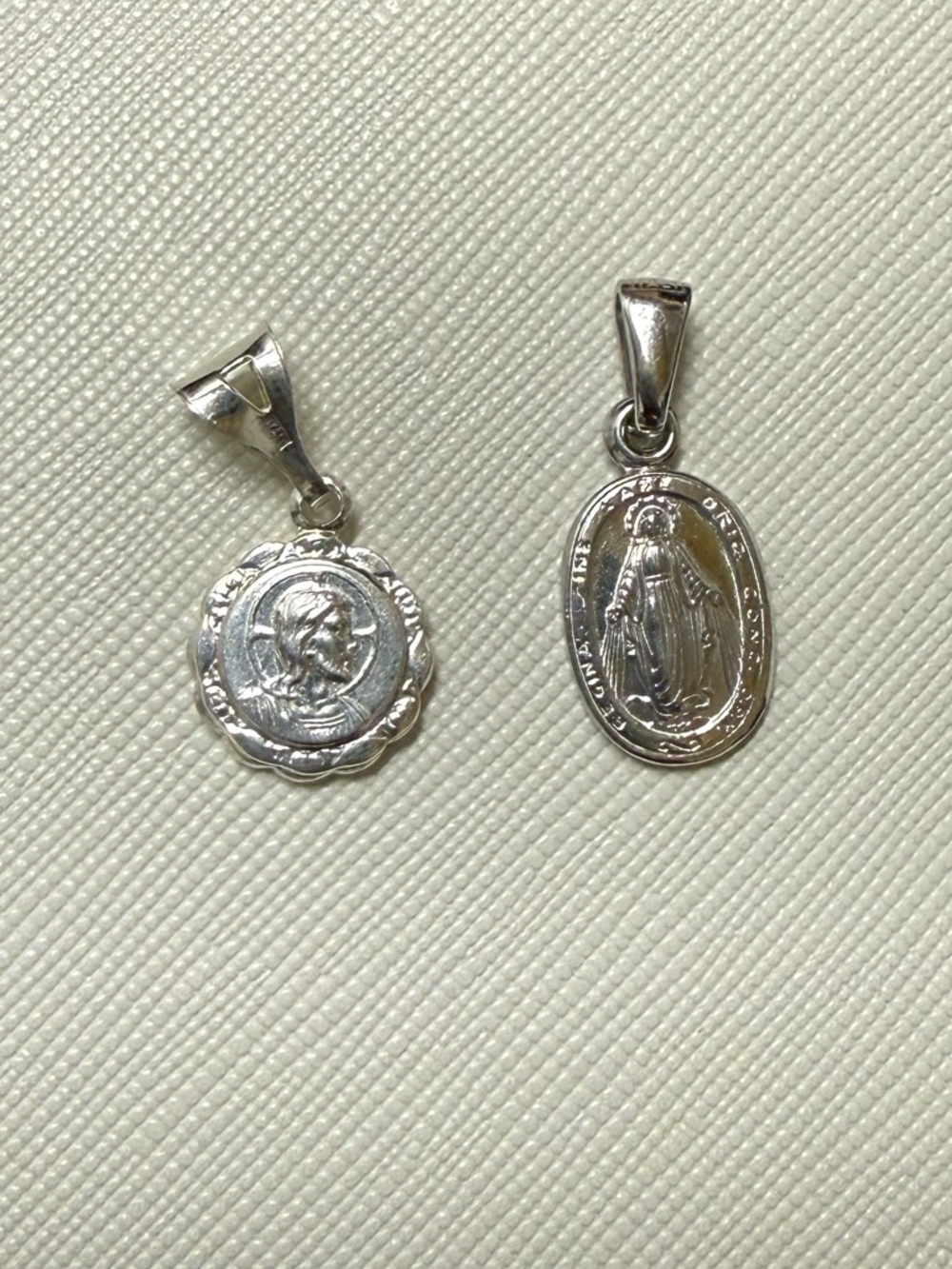 Jesus Mary Marian Cross Pendant (2) - Sterling Silver 925